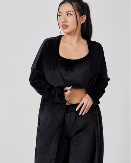 Cozy Pajama Set, 3 Piece Lounge Set, Cute Loungewear, Warm Suit Sets, Matching Set, Lounge Set, 3 Piece Pant Sets, Women Winter Dress