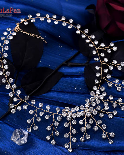 TOPQUEEN Elegant Crystal Woman Necklace Bridal Clavicle Chain Choker Wedding Party Diamante Brides Jewelry Anniversary Gift HN01