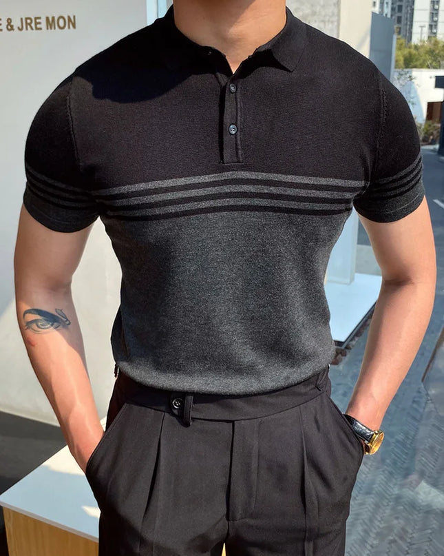 Summer Men Fashion Polo Shirts Short Sleeve Turn-Down Collar Patchwork Casual Polos Mens Clothing Male Tops Pullover Streetwear