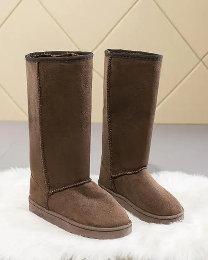 HOT 2025 Winter New High-Tube Fashion All-Match Warm Thick Snow Boots with Bow Knot Snow Boots Women Flat-Heel Snow Boots