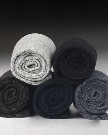 10 Pairs/Lot Men'S Bamboo Fiber Socks 2025 New Compression Autumn Long Black Business Casual Man Dress Sock Gift plus Size 42-45