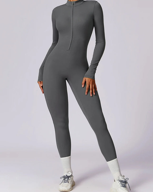 Summer Zipper Workout Jumpsuit Sports Overalls Women Gym Clothing Running Fitness Suits Gym Tracksuit Short Sportswear Yoga Set