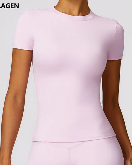 NCLAGEN Gym Top Women Short Sleeve Workout T Shirt Activewear