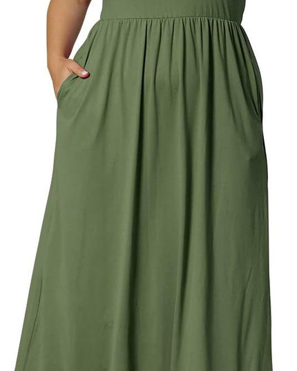 Women’S plus Size Maxi Dresses for Curvy Women Summer Casual Short Sleeve 2025 Long Dress 14W-26W