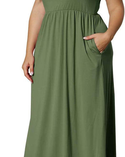 Women’S plus Size Maxi Dresses for Curvy Women Summer Casual Short Sleeve 2025 Long Dress 14W-26W