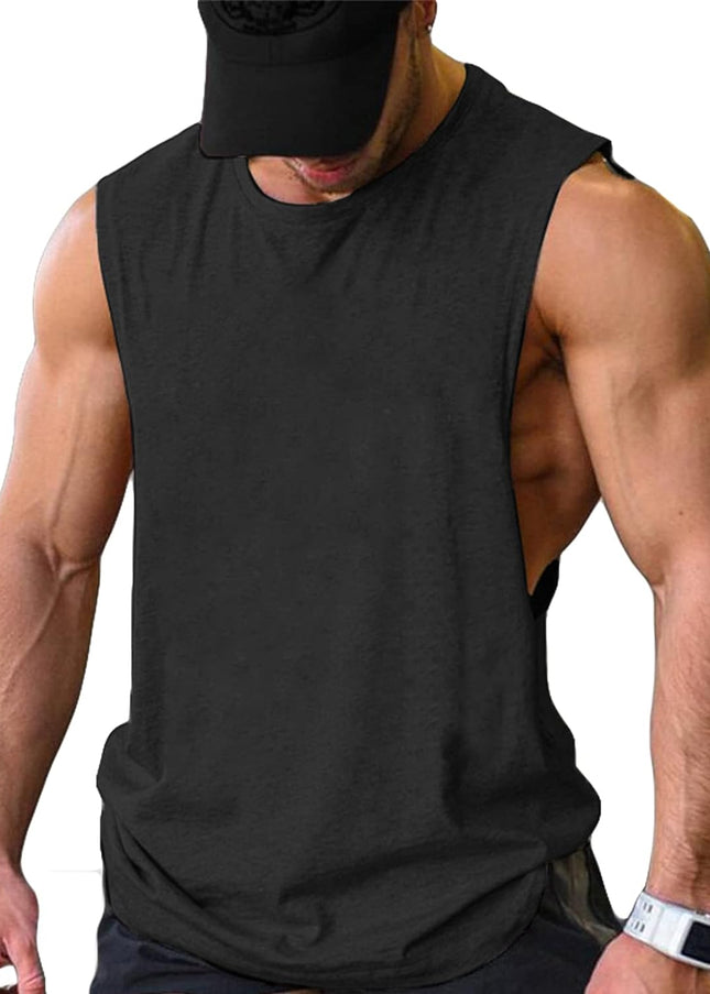 Men Workout Tank Top 2 Pack Gym Bodybuilding Sleeveless Muscle T Shirts