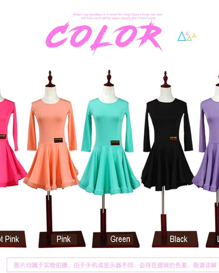 New Girls Ballroom Dancing Waltz Tango Dress Kids Salsa Bachata Latin Dance Costume Latin Dancing Clothes for Sale