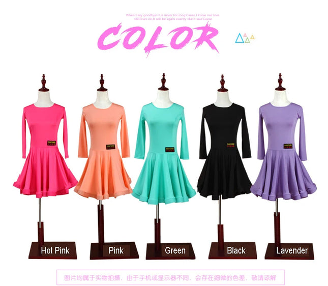 New Girls Ballroom Dancing Waltz Tango Dress Kids Salsa Bachata Latin Dance Costume Latin Dancing Clothes for Sale