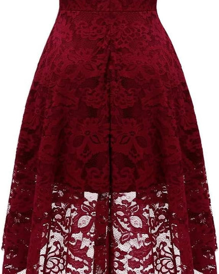 Women Halter Lace Wedding Guest Dress Hi-Lo Cocktail Party Bridesmaid Formal Dresses