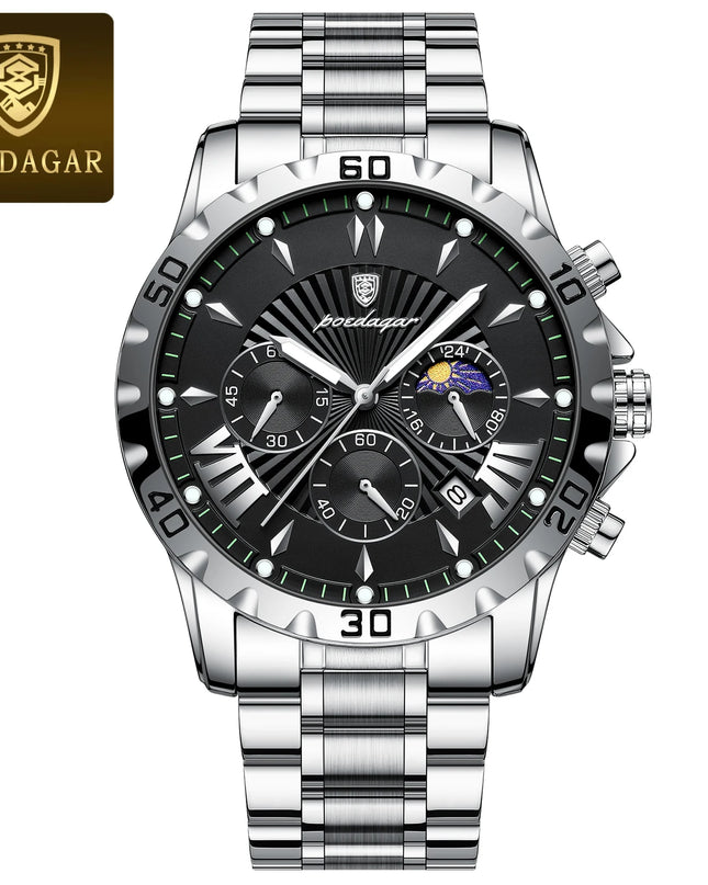 Luxury High Quality Watch for Man Waterproof Luminous Chronograph Date Men Watch Stainless Steel Quartz Men'S Watches