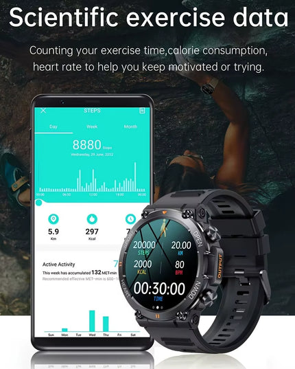 K56Pro Smart Watch for Men Heart Rate Blood Bluetooth Sport 400Mah Long Standby 1.39 Inch 360*360 HD Screen Outdoors Smartwatch