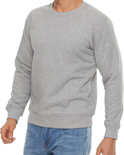Men'S Fleece Sweatshirts Warm Sherpa Lined Heavy Thicken Underwear Winter Crewneck Pullover Tops Shirts
