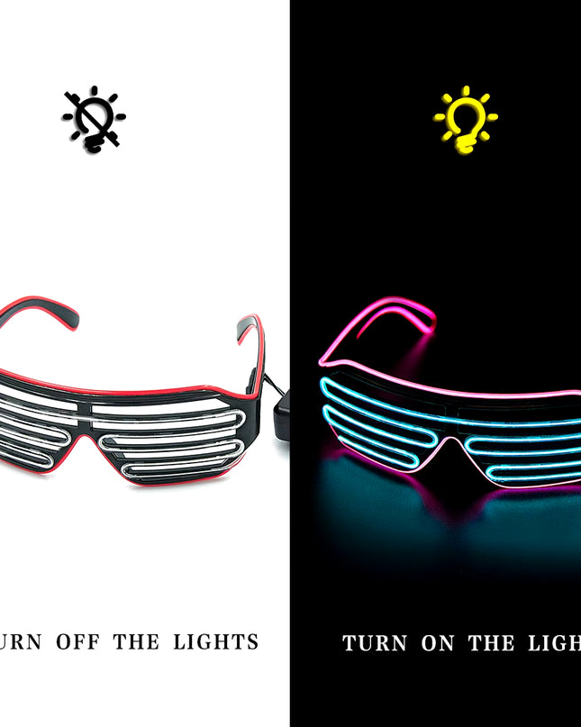 Glowing Glasses LED Gafas Luminous Bril Neon Christmas Glow Sunglasses Flashing Light Glass for Party Supplies Prop Costumes New