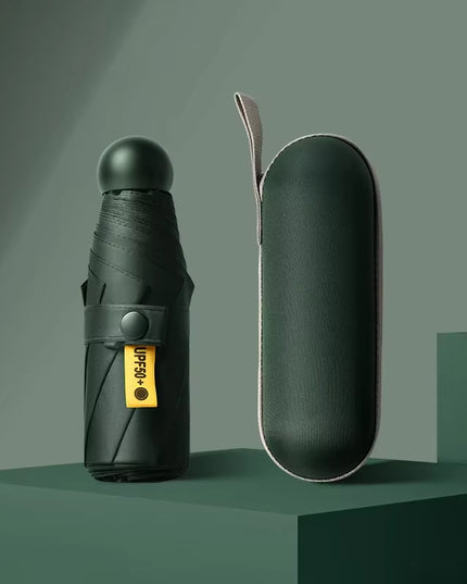 Capsule Umbrella Small and Portable Solid Color Sunshade for Women and Rain Dual Use Protection