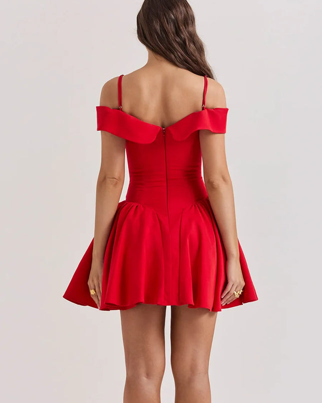 Summer Elegant and Pretty Women'S Dresses Mini off the Shoulder Party Dress Lovely a Line Birthday Dress for Women