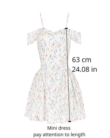 Fashion Summer Dresses 2024 Floral Print Short Party Dresses off the Shoulder Tulle Dress a Line Women'S Clothing