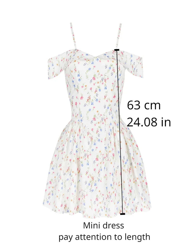 Fashion Summer Dresses 2024 Floral Print Short Party Dresses off the Shoulder Tulle Dress a Line Women'S Clothing