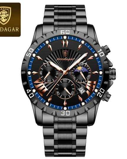 Luxury High Quality Watch for Man Waterproof Luminous Chronograph Date Men Watch Stainless Steel Quartz Men'S Watches