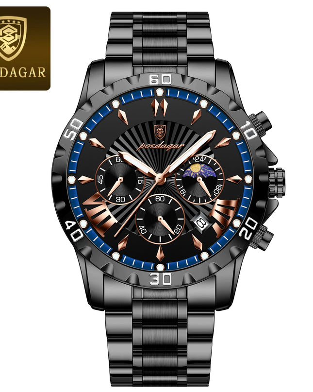 Luxury High Quality Watch for Man Waterproof Luminous Chronograph Date Men Watch Stainless Steel Quartz Men'S Watches