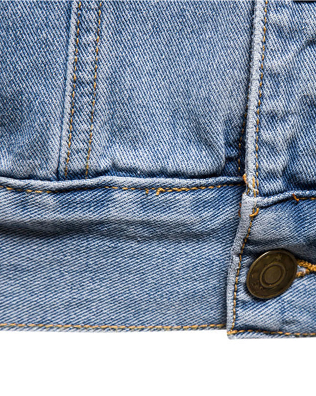 Men Oversized Denim Jacket plus Size Lightweight Button down Lapel Jean Coat Big and Tall Outwear Jackets