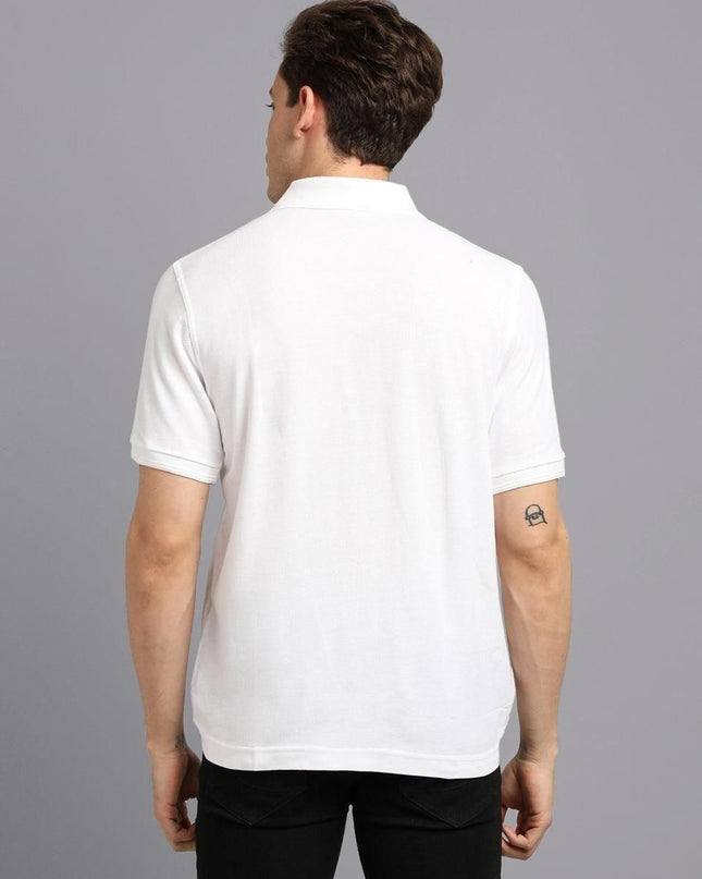 Matte Solid Half Sleeves Men's Polo T-Shirt