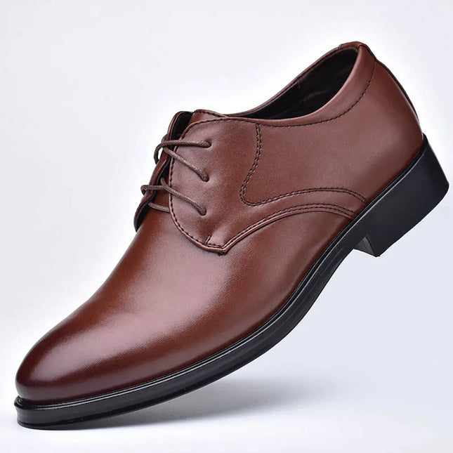 Men Dressing Shoes Formal for Men'S Casual Shoe Leather Social Wedding Designer Pointed Toe Black Office Winter Shoes Brand 2023