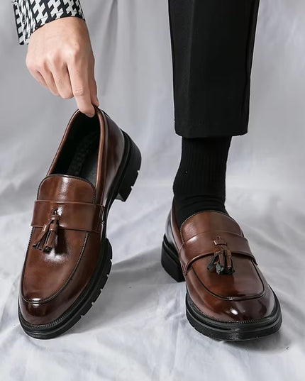 Luxury Brand Shoes Men Fashion plus Size 46 Soft Moccasins Men Loafers High Quality Leather Tassel Shoes Mens Flats Driving Shoe