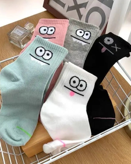 5 Pairs Womens Socks Lovely Cow Pattern Short Socks Creative Printing Socks Ankle Sock