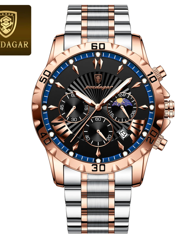 Luxury High Quality Watch for Man Waterproof Luminous Chronograph Date Men Watch Stainless Steel Quartz Men'S Watches