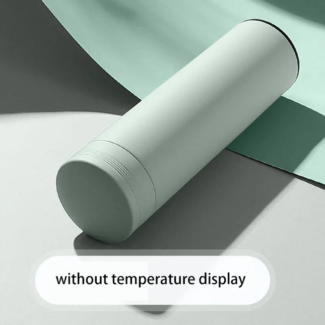 500ml Stainless Steel Vacuum Thermal Water Bottle with Digital Temperature Display - Leakproof Frosted Thermos for Coffee and Milk