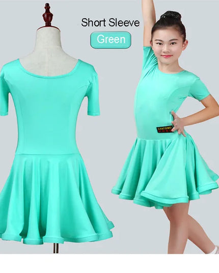 New Girls Ballroom Dancing Waltz Tango Dress Kids Salsa Bachata Latin Dance Costume Latin Dancing Clothes for Sale
