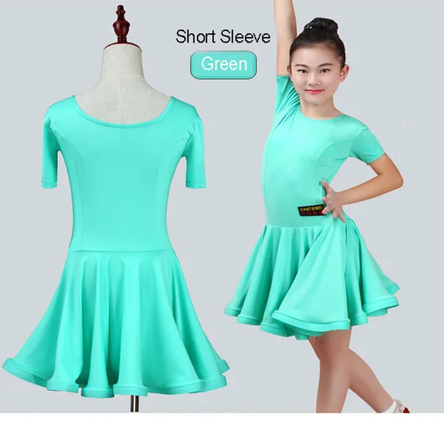 New Girls Ballroom Dancing Waltz Tango Dress Kids Salsa Bachata Latin Dance Costume Latin Dancing Clothes for Sale