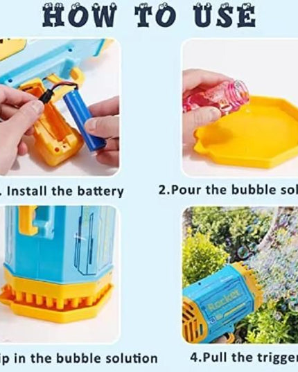Bubble Gun Machine Kids Automatic Soap Based Bubble Blower