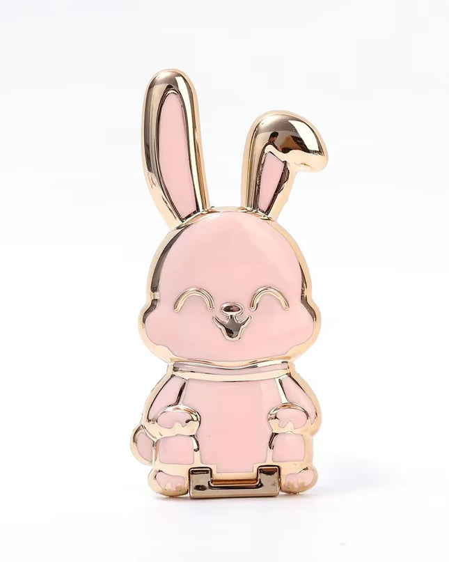 Finger Ring Phone Holder Desktop Ultra-Thin Cartoon Rabbit Phone Stand Foldable Buckle Adhesive Pull Rod Support Frame