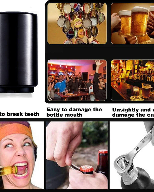 Stainless Steel Automatic Push & Pull Bottle Opener