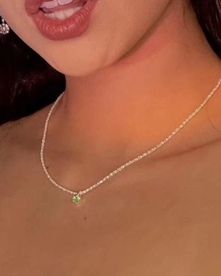 Silver Color Sparkling Necklace for Women Trendy Clavicle Chain Choker Girls Korean Wedding Party Jewelry Accessories