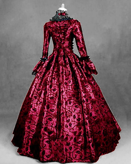 Fall Winter Dresses for Women, Retro Floral Printed Ball Gowns Dress Skirt Evening Party Dress Formal Evening Dress Fall Winter Gothic Retro Floral Print Ball Gowns Gowns Dress