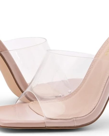 Women’S Clear Rhinestone Bow Heels – Double Bowknot & Adjustable Ankle Strap | Crystal Stiletto High Heels with Square Open Toe for Wedding & Party