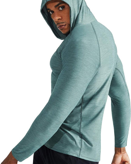 Men'S Dry Fit Athletic Shirt Workout Running Long Sleeve Shirts with Hoods
