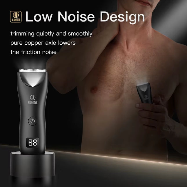 Men's Professional Groin Hair Trimmer and Body Grooming Clipper - Rechargeable Ceramic Shaver and Bikini Epilator