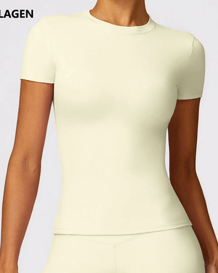 NCLAGEN Gym Top Women Short Sleeve Workout T Shirt Activewear