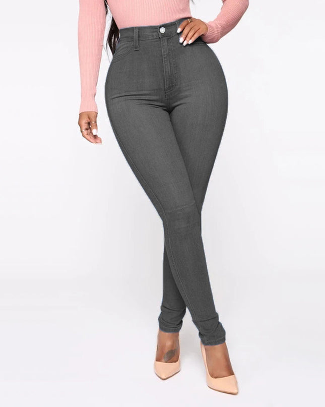 Slimming Jeans Pants for Women High Waist Trousers with Pockets