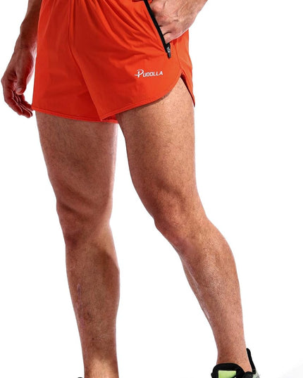 Men’S Running Shorts 3 Inch Quick Dry Gym Athletic Workout Shorts for Men with Zipper Pockets