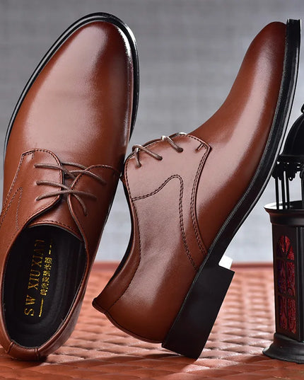 Men Dressing Shoes Formal for Men'S Casual Shoe Leather Social Wedding Designer Pointed Toe Black Office Winter Shoes Brand 2023