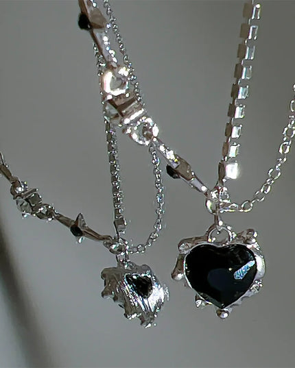 Star Zircon Pendant Necklace for Women Luxury Sweet Cool Girl Punk Heart Clavicle Chain New Fashion Jewelry Party Gift