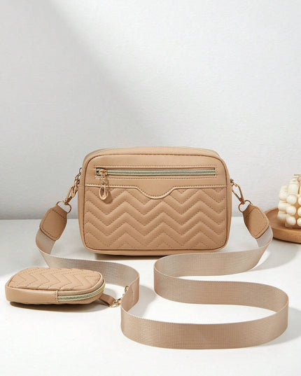 1 Piece Women'S Small Square Shoulder Bag, Quilted Crossbody Handbag with Coin Purse