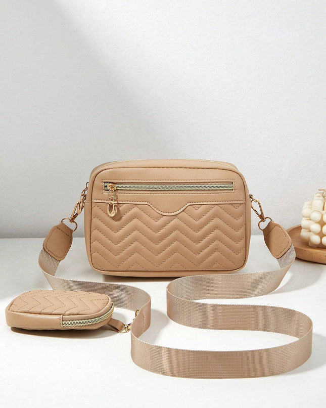1 Piece Women'S Small Square Shoulder Bag, Quilted Crossbody Handbag with Coin Purse