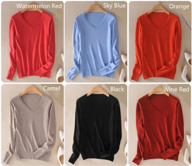 Plus Size S-XXXL Women Wool Pure Cashmere Sweater Pull Femme Long Sleeve Women Knitting Sweaters Pullovers 18 Colors