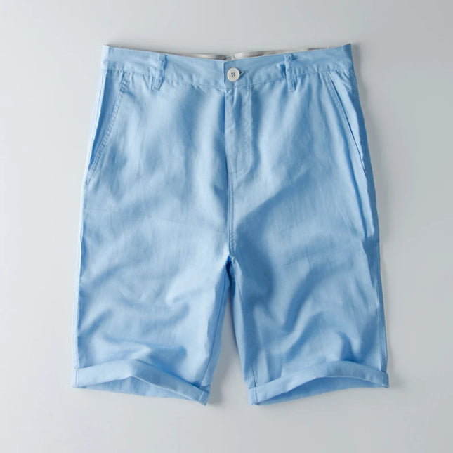 Designer New Linen Shorts Men Casual Beach Short Men Brand Wild Leisure Solid Cargo Shorts for Men Bermuda Masculina Bermudas