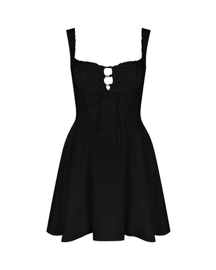 Mingmingxi 2024 Summer Lovely a Line Dress Yellow Sexy Party Dresses Hollow Out Lace up Elegant Holiday Dress Women